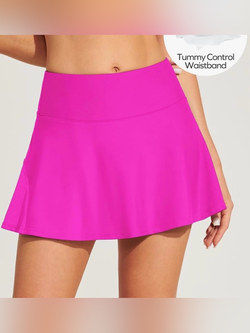 NWT Ewedoos Tummy Control Swim Skirt Bottoms- Hot Pink